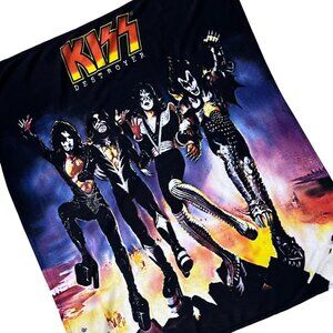 Kiss Destroyer Fleece Throw Blanket Wall Hanging 2009 Rock Band Gift Memorabilia